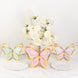 12 Pcs Pastel Color 3D Butterfly Party Decorations with Metallic Gold Foil Accents, Cardstock Paper Butterfly Table Centerpieces - 10",12"