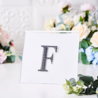 Add Glamour to Your Crafts with 4" Black Decorative Rhinestone Alphabet Letter Stickers