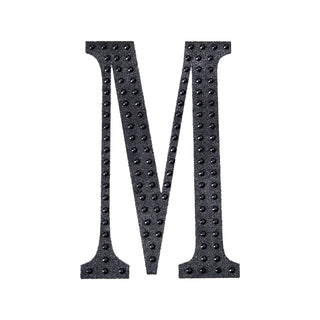 Create Stunning Event Decor with 4" Black Decorative Rhinestone Alphabet Letter Stickers