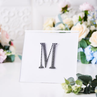 Add a Touch of Elegance with 4" Black Decorative Rhinestone Alphabet Letter Stickers