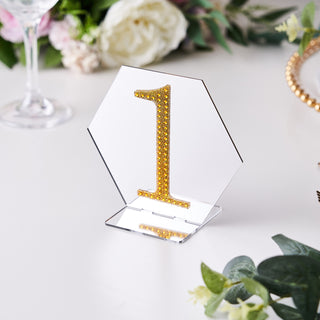 Elevate Your Event Decor with Gold Decorative Rhinestone Number Stickers
