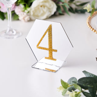 Create a Glitzy and Glamorous Atmosphere with 4" Gold Rhinestone Number Stickers