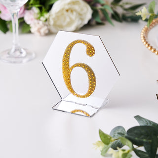 Create Stunning Event Decor with Gold Rhinestone Number Stickers