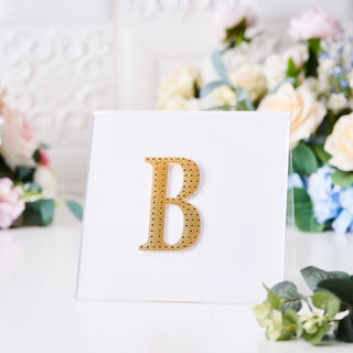 Make a Statement with 4" Gold Decorative Rhinestone Alphabet Letter Stickers