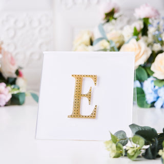 Elevate Your Event Decor with 4" Gold Decorative Rhinestone Alphabet Letter Stickers