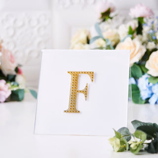 Create Stunning Decorations with 4" Gold Decorative Rhinestone Alphabet Letter Stickers