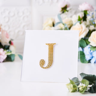 Make Your Event Shine with 4" Gold Decorative Rhinestone Alphabet Letter Stickers