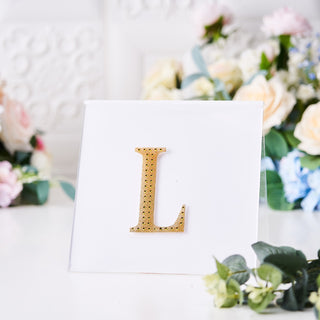 Make a Statement with 4" Gold Decorative Rhinestone Alphabet Letter Stickers