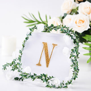 Add Sparkle to Your Crafts with 4" Gold Decorative Rhinestone Alphabet Letter Stickers