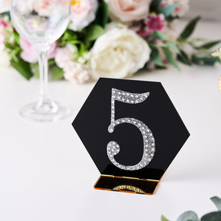 Elevate Your Event Decor with 4" Silver Rhinestone Number Stickers