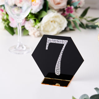 Add a Touch of Glamour to Your Event Decor with 4" Silver Decorative Rhinestone Number Stickers