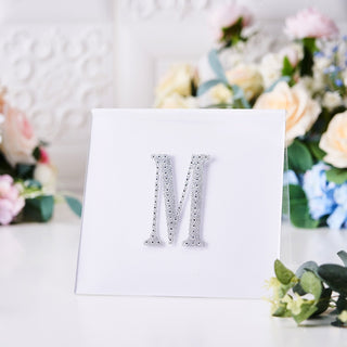 Add a Touch of Glamour to Your Crafts with 4" Silver Decorative Rhinestone Alphabet Letter Stickers