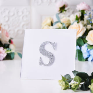 Turn Your Event into a Sparkling Celebration with 4" Silver Decorative Rhinestone Alphabet Letter Stickers