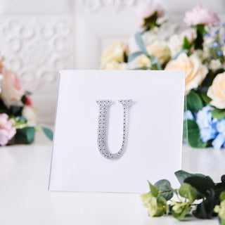 Add a Touch of Elegance with 4" Silver Rhinestone Alphabet Stickers
