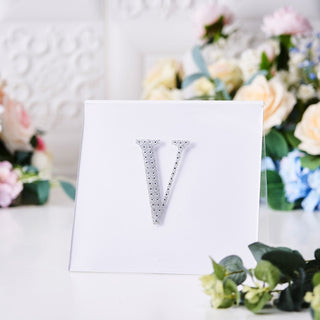 Add a Touch of Elegance to Your Event with 4" Silver Decorative Rhinestone Alphabet Letter Stickers