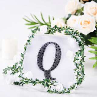 6" Black Decorative Rhinestone Alphabet Letter Stickers for DIY Crafts - Q