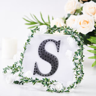 6" Black Decorative Rhinestone Alphabet Letter Stickers for DIY Crafts - Add a Touch of Elegance to Your Events