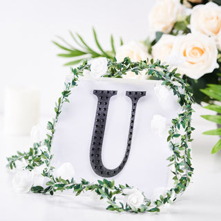 Add a Touch of Elegance with 6" Black Decorative Rhinestone Alphabet Letter Stickers