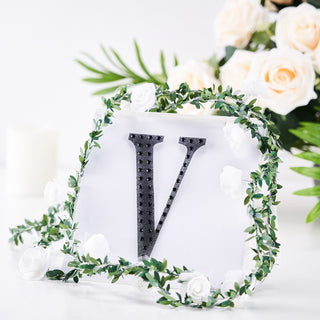 Add Sparkle to Your Crafts with 6" Black Decorative Rhinestone Alphabet Letter Stickers