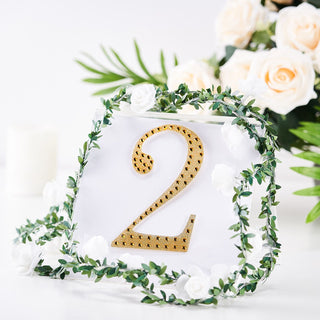 Elevate Your Party Decor with 6" Gold Decorative Rhinestone Number Stickers