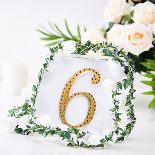 Create Unforgettable Event Decor with Gold Rhinestone Number Stickers