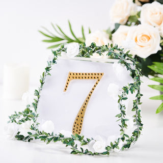 The Perfect Addition to Your Event Decor: 6" Gold Decorative Rhinestone Number Stickers
