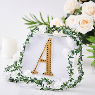 Add a Touch of Glamour with 6" Gold Decorative Rhinestone Alphabet Letter Stickers