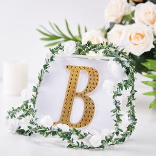 6" Gold Decorative Rhinestone Alphabet Letter Stickers for DIY Crafts