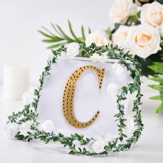 Add Glamour to Your Crafts with 6" Gold Decorative Rhinestone Alphabet Letter Stickers