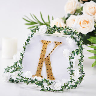 6" Gold Decorative Rhinestone Alphabet Letter Stickers for DIY Crafts