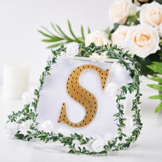 Create a Regal and Glitzy Atmosphere with Gold Decorative Rhinestone Alphabet Letter Stickers
