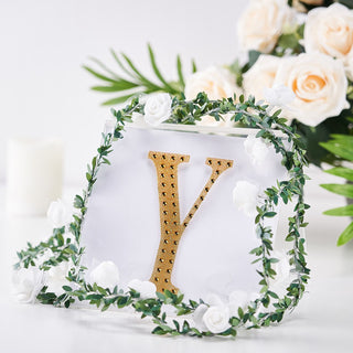 Transform Any Event with our 6" Gold Decorative Rhinestone Alphabet Letter Stickers