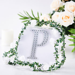 Create Stunning Decorations with our 6" Silver Decorative Rhinestone Alphabet Letter Stickers