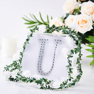 6" Silver Decorative Rhinestone Alphabet Letter Stickers - The Perfect Addition to Your Event Decor