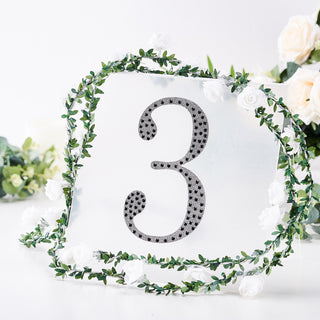 Elevate Your Event Decor with Black Decorative Rhinestone Number Stickers