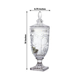 Vintage Cut Crystal Glass Drink Dispenser with Lid & Spigot – Tall Beverage Server, Vertical Panel & Floral Design, 3L