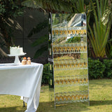 5ft Silver Mirror Finish 5-Tier 40 Champagne Glass Holder Wall Stand, Foam Board Wine Glass Standing