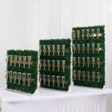 Set of 3 Green Boxwood Wine Glass Stemware Rack, Tiered Champagne Display Stand