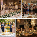 Elegant champagne tower centerpiece for celebrations and events.