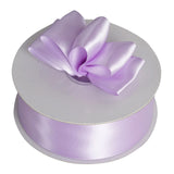 Lavender satin ribbon roll with a bow on top