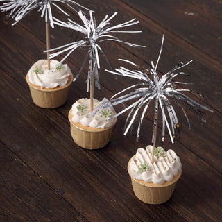 Add Sparkle to Your Celebrations with Silver Firework Frills Cake Toppers