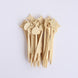 100 Pack Natural Eco Friendly Giraffe Bamboo Mini Forks, 4inch Double Pronged Biodegradable Cocktail