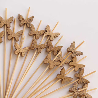 Effortless Elegance with Natural Butterfly Cocktail Sticks