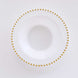 10 Pack White Round Plastic Dessert Bowls with Gold Beaded Rim, Disposable Salad Soup Bowl