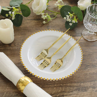 Create Unforgettable Moments with White Round Plastic Dessert Bowls with Gold Beaded Rim