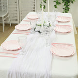 20 Pack Biodegradable Salad Plates in Blush – 7inch Swirl Scalloped Pastel Color Composable