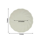 20 Pack Biodegradable Salad Plates in Cream – 7inch Swirl Scalloped Pastel Color Composable