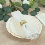 20 Pack Biodegradable Salad Plates in Cream – 7inch Swirl Scalloped Pastel Color Composable