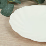 20 Pack Biodegradable Salad Plates in Cream – 7inch Swirl Scalloped Pastel Color Composable