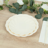 20 Pack Biodegradable Salad Plates in Cream – 7inch Swirl Scalloped Pastel Color Composable